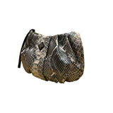 Simply Vera Women’s Metallic Gray Snakeskin Signature Logo Wristlet Clutch
