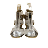 Michael Kors Women’s White Snakeskin Embossed Leather Zip-Up High Heel Size 7.5M