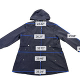 Gallery Womens Navy Hooded Raincoat Waterproof Lightweight Long Jacket Sz 3X