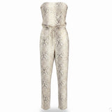 Haute Hippie Womens Beige & Black Snake Print  Jumpsuit Size M