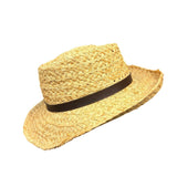Dorfman Pacific Unisex Natural Straw Hat W/Brown Band Genuine Raffia