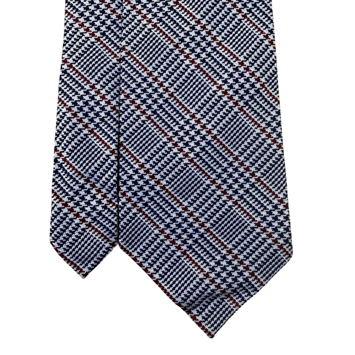 Lauren Ralph Lauren Mens Navy Cotton Blend Plaid Hand Finished Tie 3.5" Wide Cla