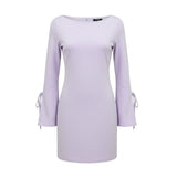 Urban Outfitters Womens Lilac Dress With Lace-Up Bell Sleeves Size M
