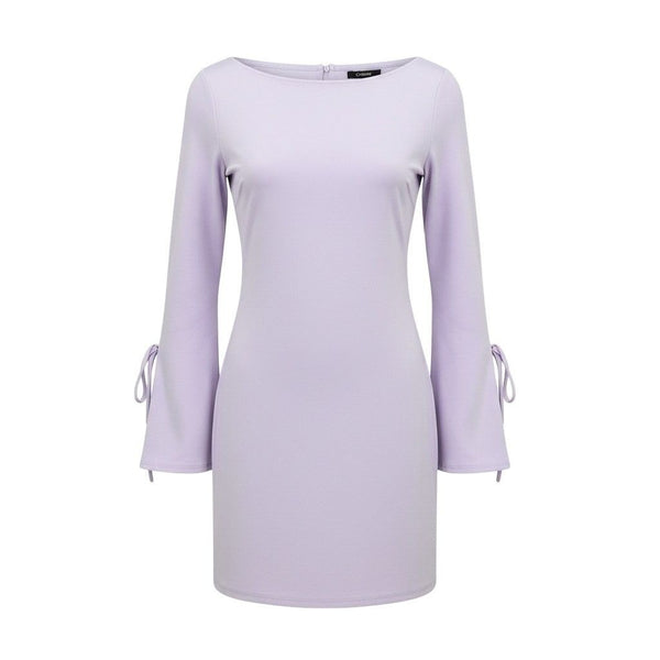 Urban Outfitters Womens Lilac Dress With Lace-Up Bell Sleeves Size M