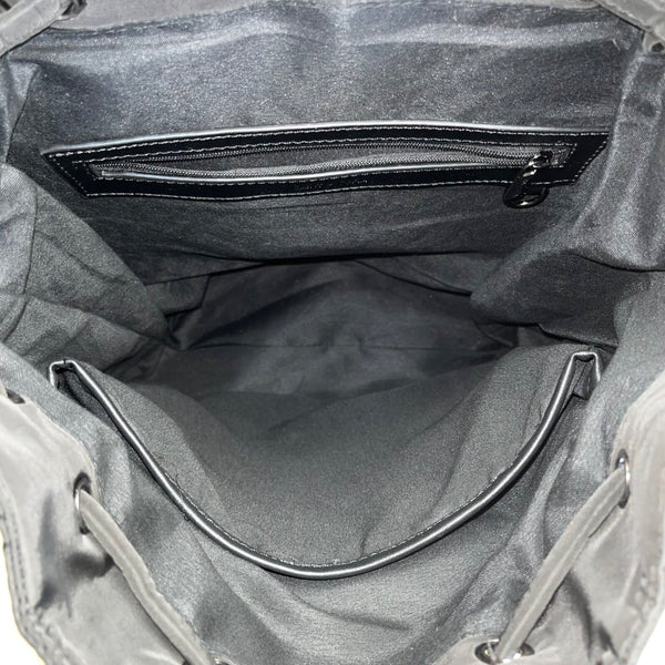 Saint & Sofia Black Nylon With Grommet Strap Design & Exterior Pockets Backpack