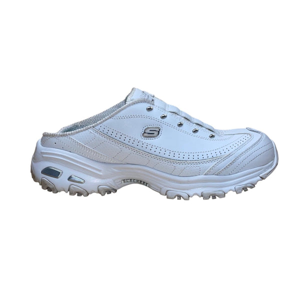 Skechers Women’s White DLites Air-Cooled Memory Foam Slip On Mules Size 10