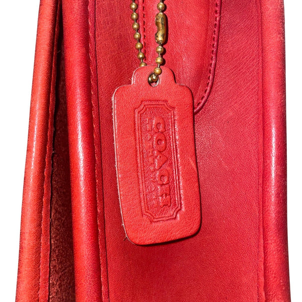 Coach Women’s Ruby Red Glove-Tanned Leather Turnlock Closure Crossbody Bag