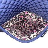Vera Bradley Women’s Navy Blue Quilted With Zipper Closure Shoulder Tote Bag