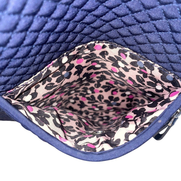 Vera Bradley Women’s Navy Blue Quilted With Zipper Closure Shoulder Tote Bag