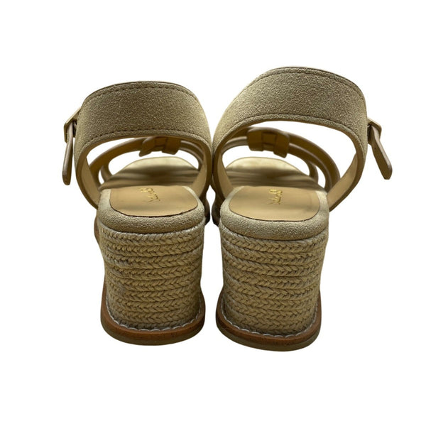Splendid Women’s Beige Suede Adjustable Strap Espadrille Wedge Sandals Size 8M