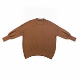 Lilusory Womens Brown Knit Sweater  Oversized Dolman Sleeve Pullover Sz S