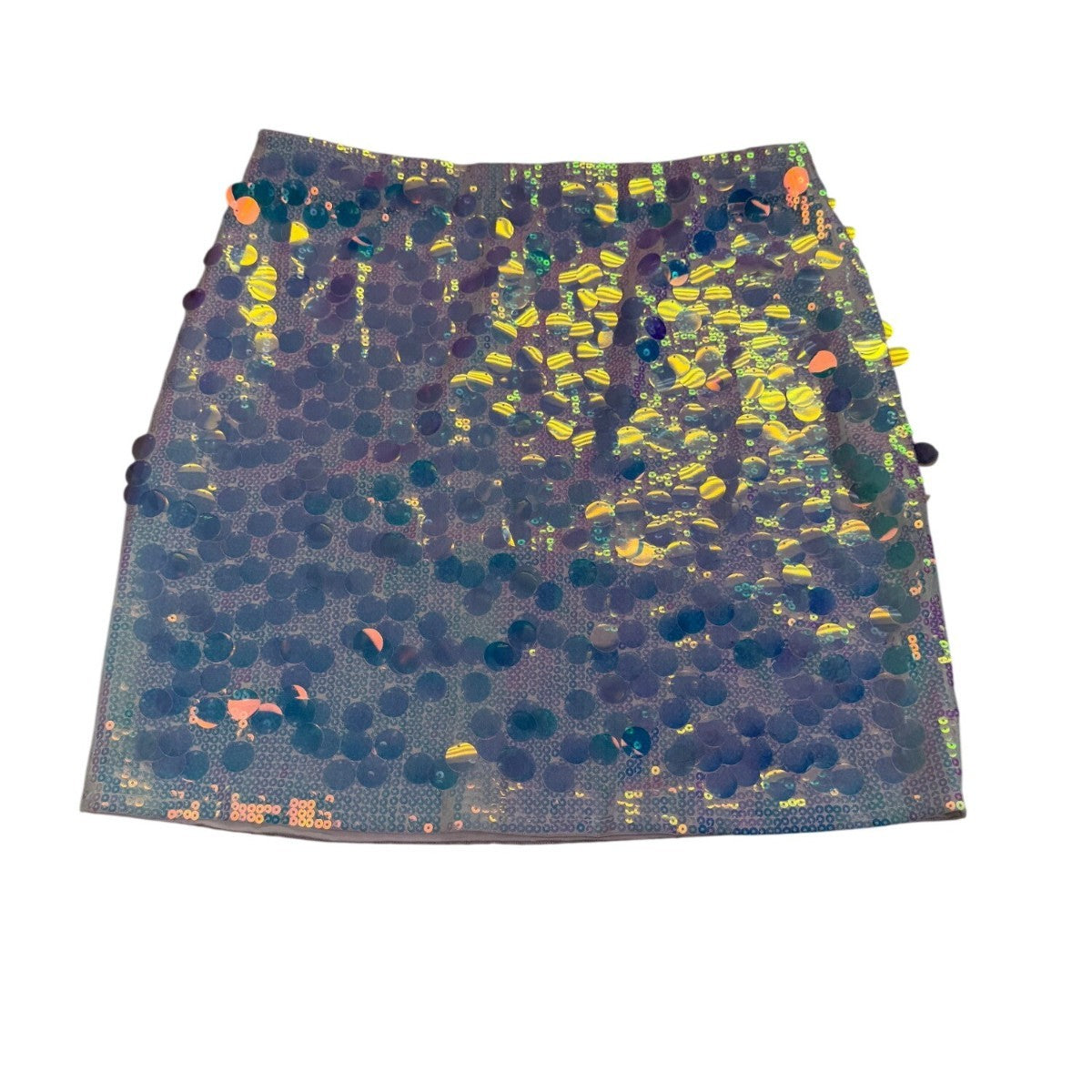 Maner Womens Iridescent Sequin Mini Skirt Textured Partywear Size L