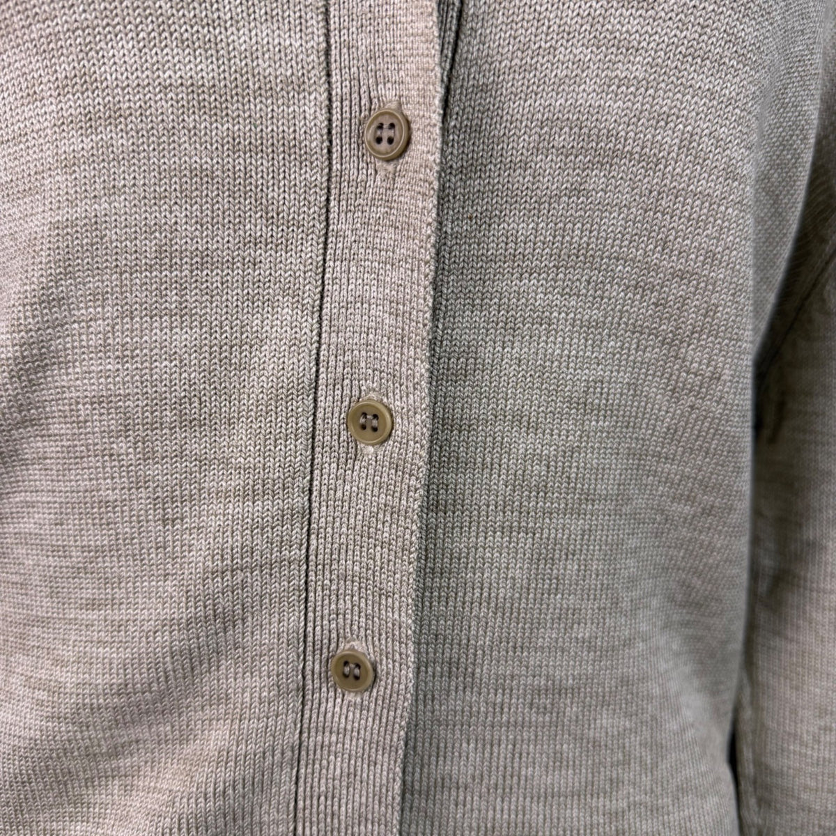 Jones New York Women Beige Silk Blend Button-Front Cardigan Sweater Size L