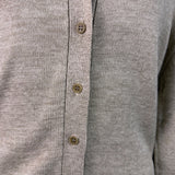 Jones New York Women Beige Silk Blend Button-Front Cardigan Sweater Size L