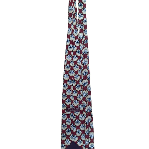 Jos A Bank Mens Red Silk Geometric Patterned Tie Corporate Collection Accessory
