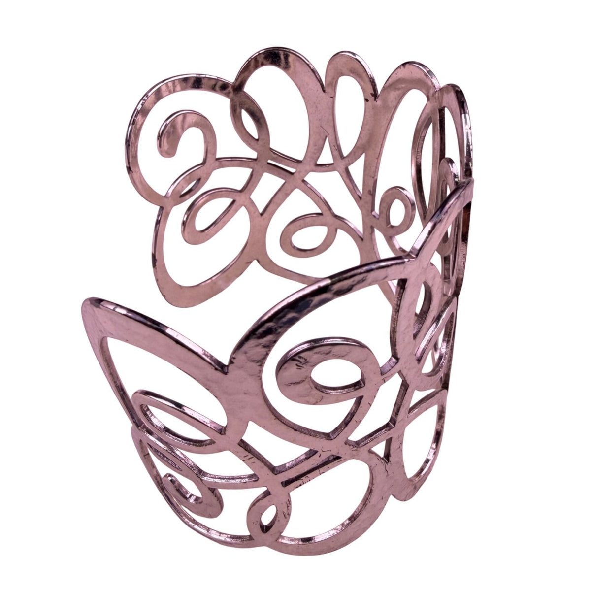 Brighton Womens Silver Tone Metal Engraved Scroll Bohemian Boho Cuff Bracelet 
