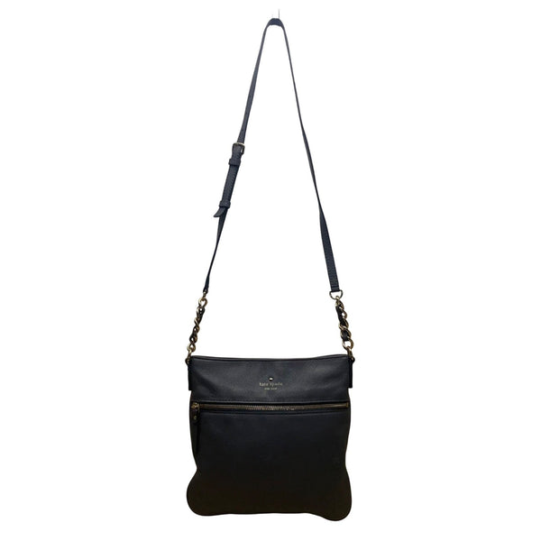 Kate Spade Women’s Gray Leather Adjustable Strap Front Zip Pocket Crossbody Bag