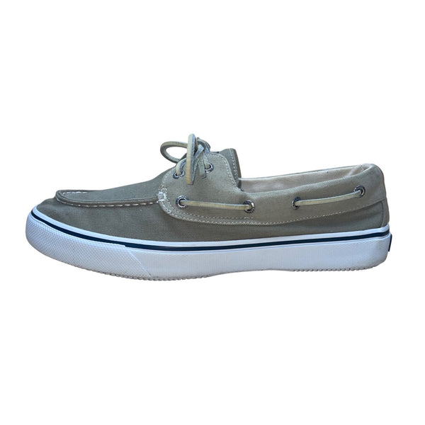 Sperry Men’s Light Olive Canvas Lace-Up Bahama II Boat Shoes Size 11M