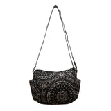 Vera Bradley Women’s Black Floral Mandala Pattern Adjustable Strap Crossbody Bag