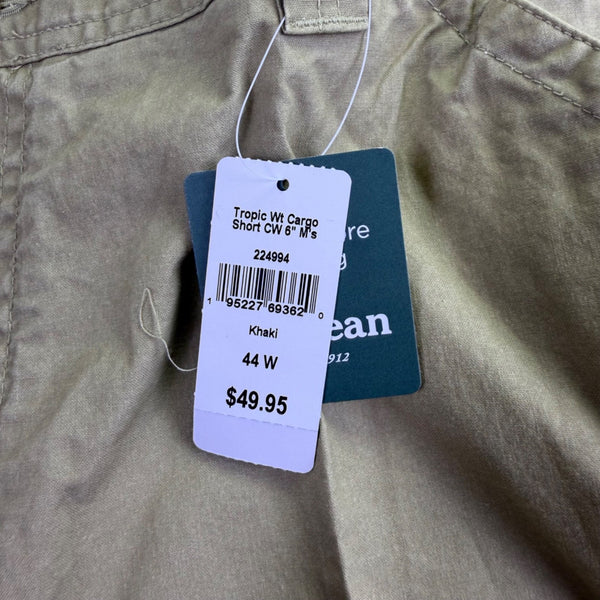 L.L. Bean Mens Khaki Cotton Tropic Weight Cargo Shorts Size 44W