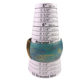 Hammered Textured Mixed Metal Cuff Bracelet Women Turquoise & Gold Tone