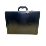 Solid Brass Black Genuine Bonded Leather Password Lock Executive Briefcase