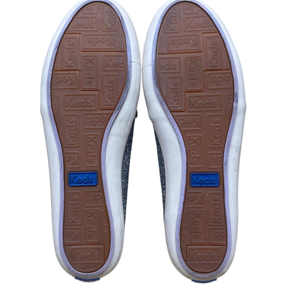 Keds Women’s Silver Glitter With Bow Ballet Flats Size 9.5