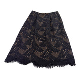 BCBGMaxAzria Womens Beige/Black Lace Crop Top & Maxi Skirt Set  Elegant Size 8 