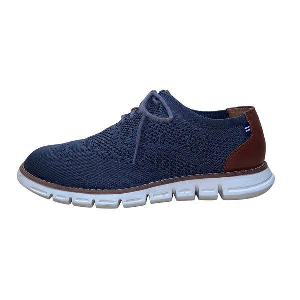 Nautica Men’s Gray & Brown Wrenwood 3 Lace-Up Knit Walking Shoes Size 9
