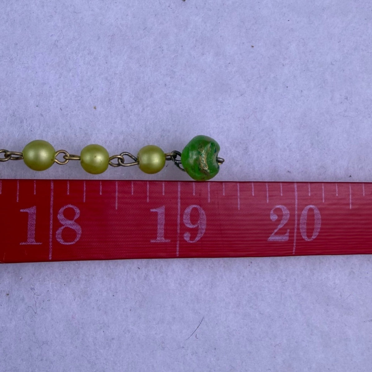 Vintage Womens Green & Gold Tone Beaded 3-Strand Necklace & Clip-On Earrings