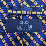 Bettini Mens Multicolor Silk Tie Patterned Made In Italy