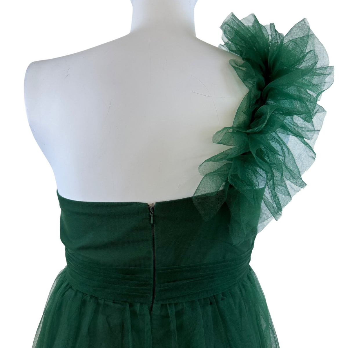 Missacc Green One-Shoulder Tulle Evening Gown Women's Formal Dress - New