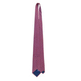 Silk Mens Red Blue Geometric Pattern Tie Made In Ireland Classy Businesswear