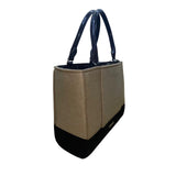 Kate Spade Women’s Brown Black Fabric & Patent Leather Stud Accents Tote Bag