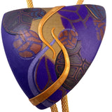 Handcrafted Sloan Womens Purple & Gold Modernist Pendant Necklace 
