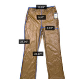 Lysse Womens Brown Polyurethane Faux Leather Pants Chic Stretch Flared Design Sz