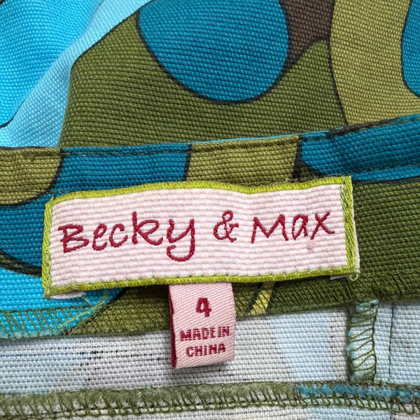 Becky & Max Womens Multicolor Sleeveless A-Line Dress Size 4