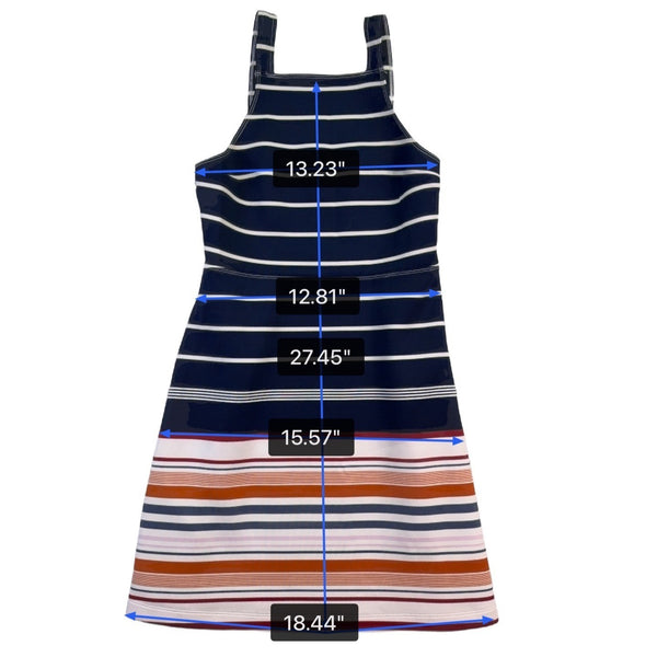 Abercrombie & Fitch Womens Navy & Multicolor Polyester Striped Dress  Size S