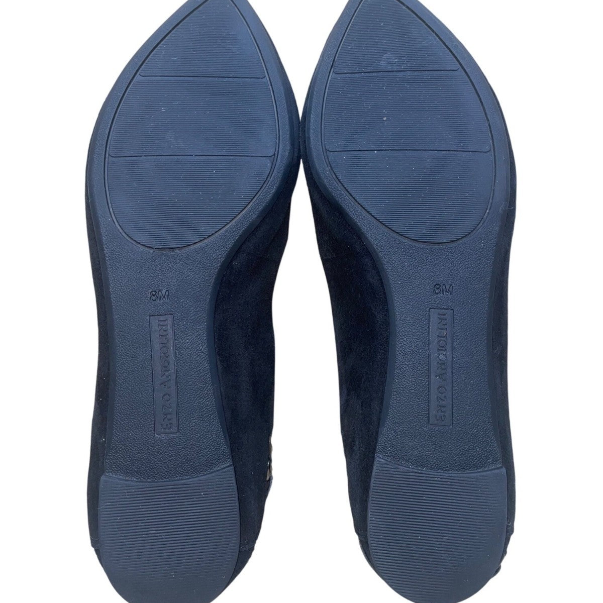 Enzo Angiolini Women’s Black Suede Strap And Buckle Detail Shiana Flats Size 8M