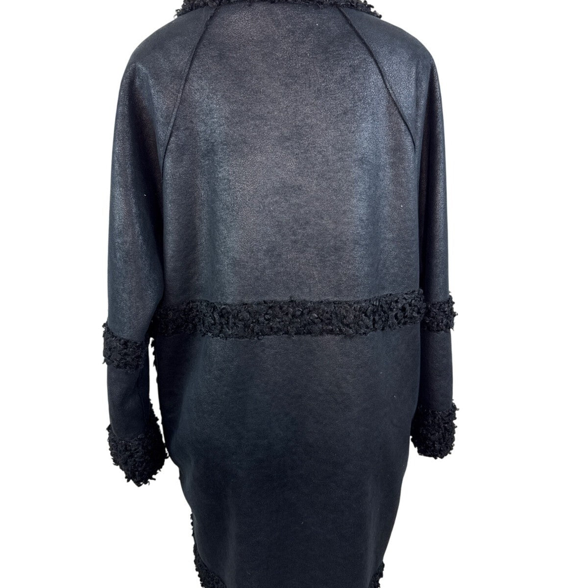 Adolfo Dominguez Women’s Black Faux Shearling Coat With Button Front