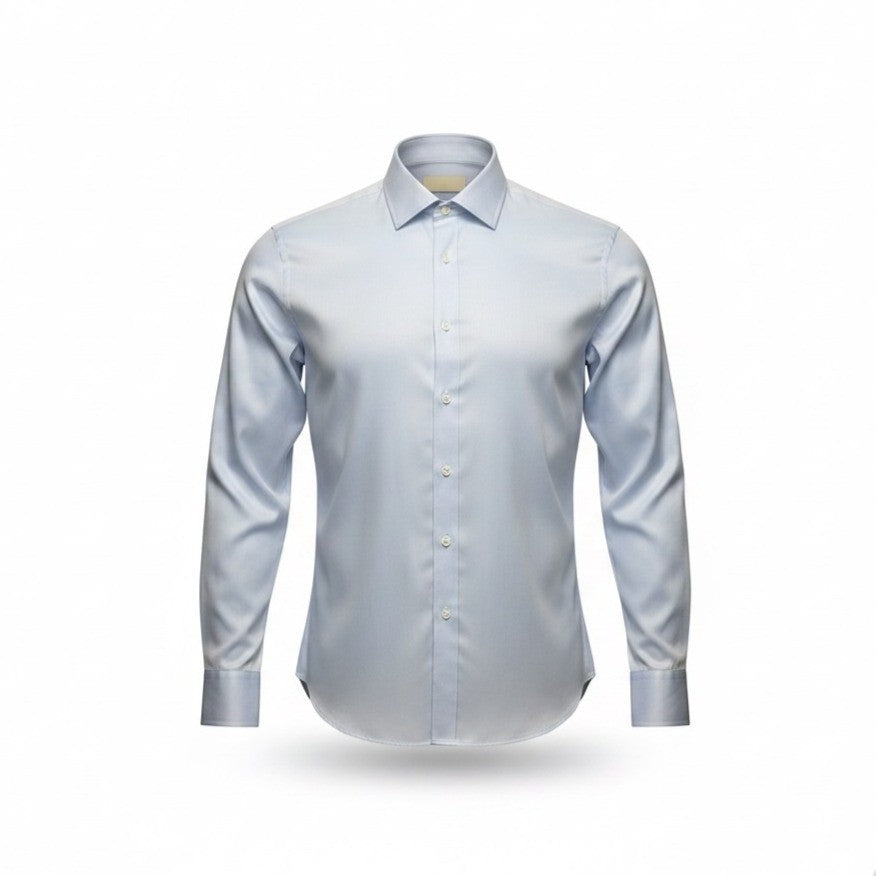 Michael Kors Mens Light Blue Cotton Dress Shirt Non-Iron Long Sleeve Size 16.5