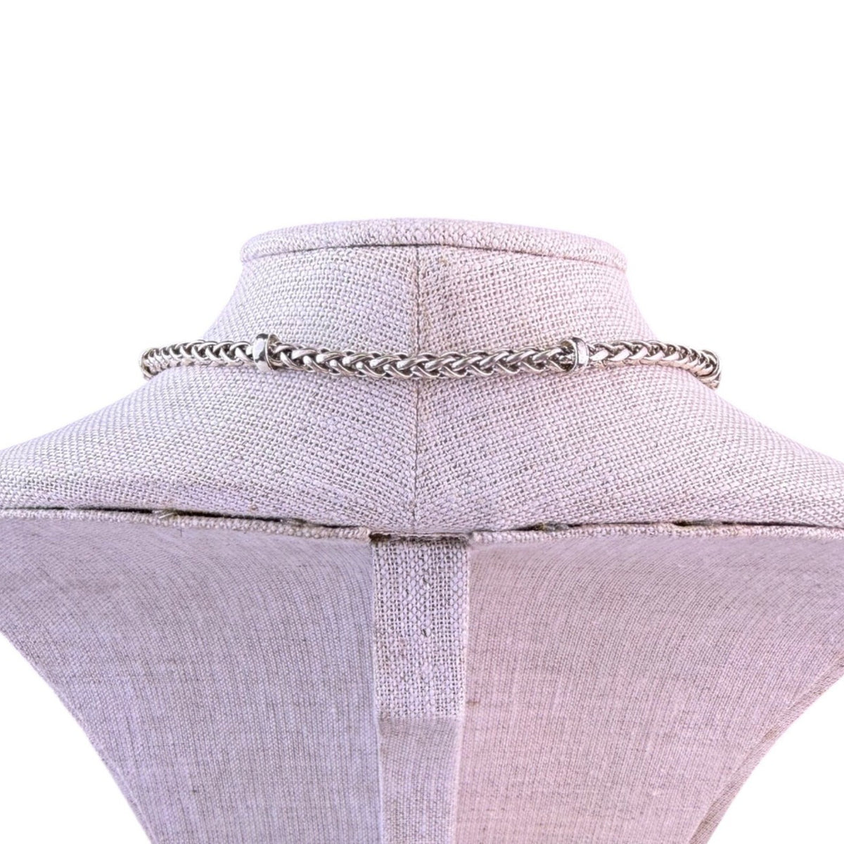Silver Tone Womens Chain Necklace Toggle Clasp Silver-Plated Jewelry