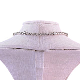 Silver Tone Womens Chain Necklace Toggle Clasp Silver-Plated Jewelry