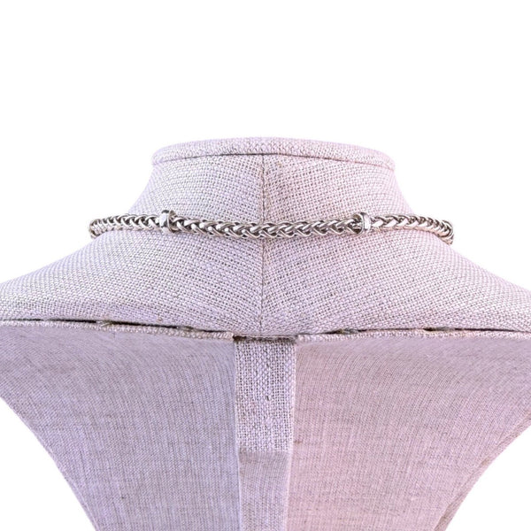 Silver Tone Womens Chain Necklace Toggle Clasp Silver-Plated Jewelry
