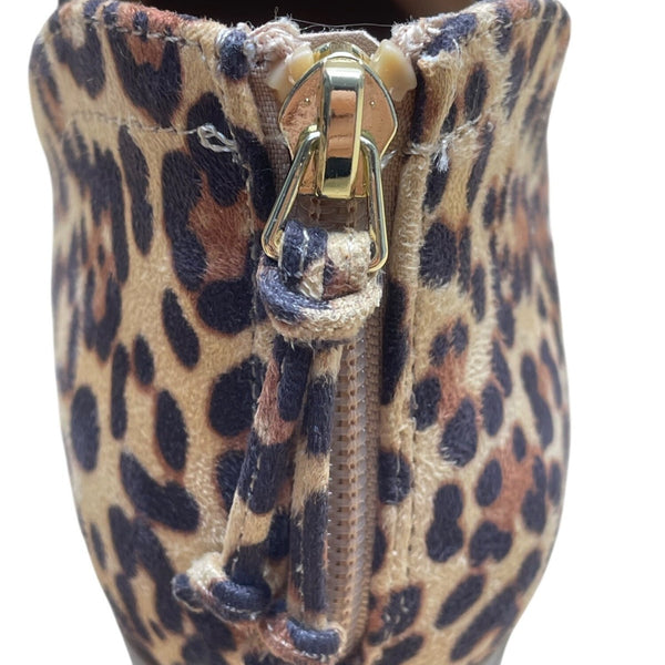 Reaction Kenneth Cole Women’s Brown Leopard Print Back Zip  Sz 8.5