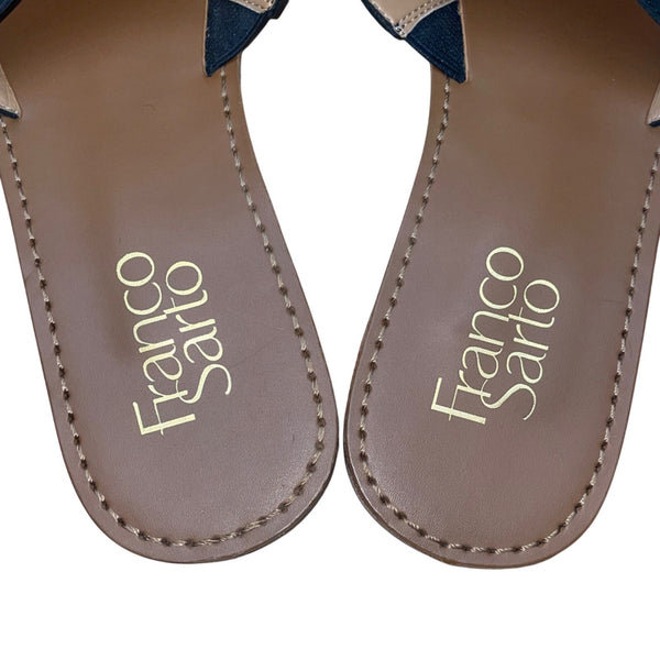 Franco Sarto Women’s Black & Brown Leather Open Toe Merian Sandals Size 7.5M