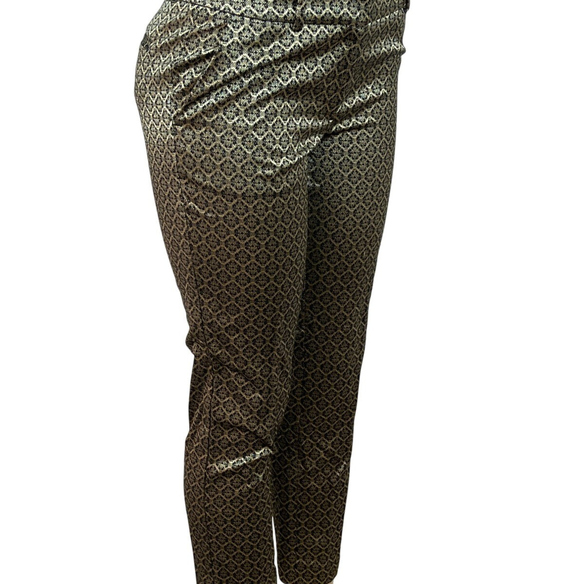 Ann Taylor Womens Geometric Patterned Slim-Fit Ankle Trousers Size 2