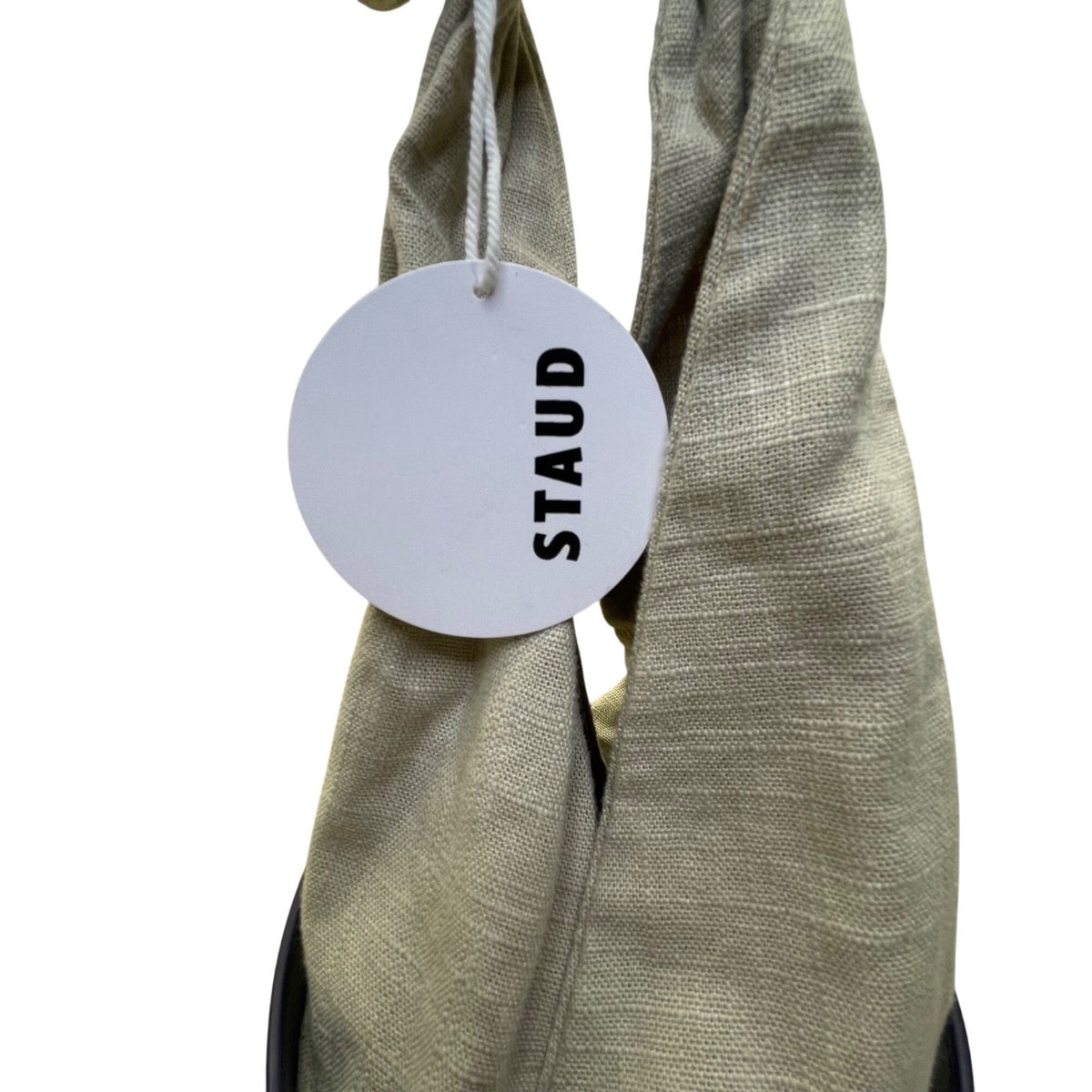 Staud Women’s Black & Green Leather With Knotted Fabric Handle Bucket Bag