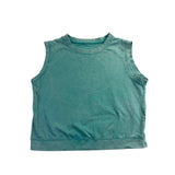 Sleeveless Cotton Top & Elastic Waist Shorts Set Women Teal Size L