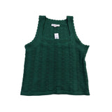 Loft Womens Green Cotton Sleeveless Crochet Knit Tank Top Size L